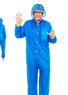 Fato de pijama de monstro azul para homem