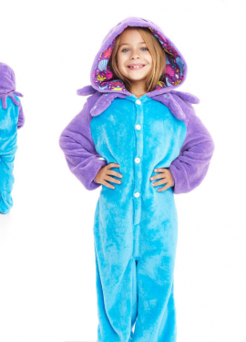 Fato de pijama Pepa Pulpa lilás com capuz para menina
