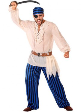 Fato de pirata às riscas para homem