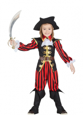 Fato de pirata às riscas para menino