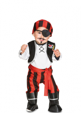 Fato de pirata às riscas para criança e bebé