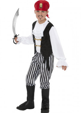 Black and white Pirate Costume for Boys