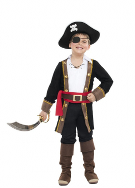 Fato de Casaca pirata preto para menino