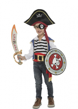 Pirate costume with accessories for children