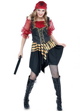 Fato de pirata com espartilho para mulher