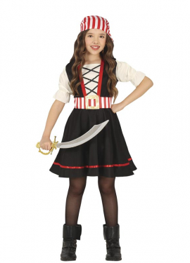 Fato de Corsário Pirata das Caraíbas para menina