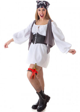 Fato de navegadora de navio pirata para mulher