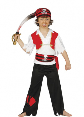Fato de pirata esfarrapado para menino