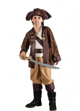 Brown Pirate Costume for Boys