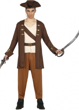 Brown Navigator Pirate Costume for Teenagers