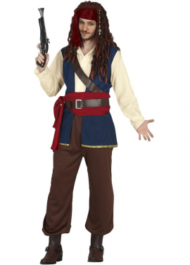 Fato de navegador pirata rebelde para homem