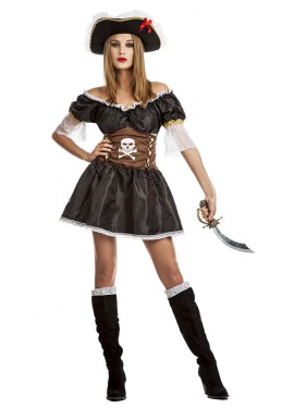 Fato de pirata preto para mulher