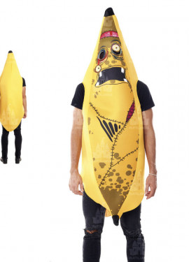 Fato de banana zumbi amarela para homem