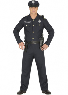 Fato de polícia azul para homem