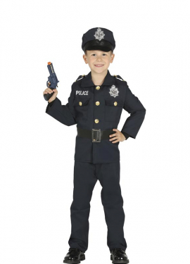 Fato de polícia azul para criança