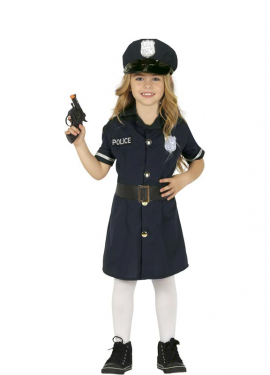 Fato de polícia local para menina