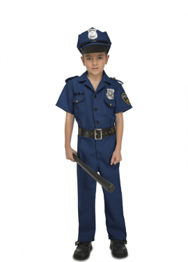 Fato de polícia local para criança