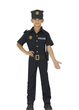 Fato de polícia local para crianças