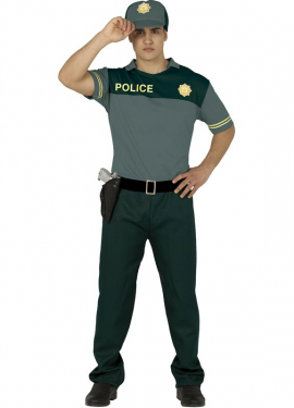 Fato de polícia verde para homem