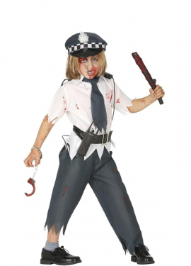 Fato de polícia zombie para menino