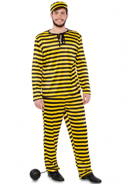 Fato de prisioneiro amarelo para homem