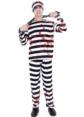 Fato de prisioneiro sangrento para homem