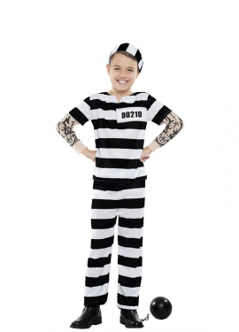 Fato de prisioneiro tatuagem para menino