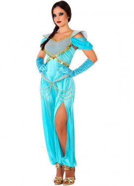 Fato de Princesa Árabe azul para mulher