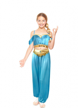 Blue Arabian Princess costume for girls