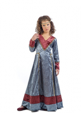 Fato de Princesa Jimena medieval para menina