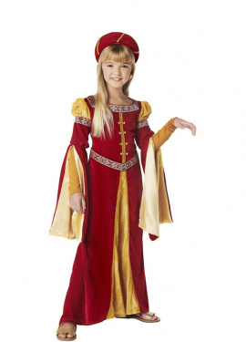Fato de princesa medieval renascentista para menina