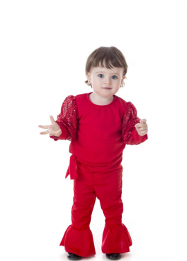 Red Raffaella Carrà costume for baby