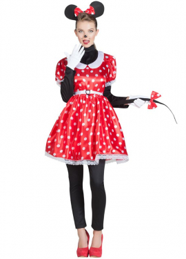 Fato de rato vermelho para mulher