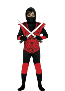 Traje Ninja vermelho de vários tamanhos