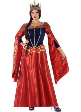 Red Medieval Queen costume for women