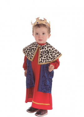 Fato de rei mágico vermelho e azul para bebê