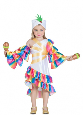 Fato de Rumbera Blanca para menina