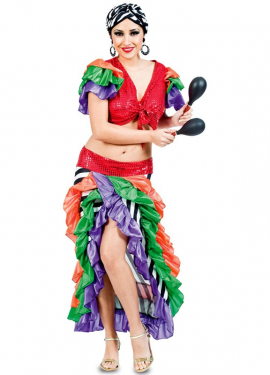 Multicolor Rumbera costume for women