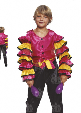 Fato de Rumbero fúcsia com babados para criança