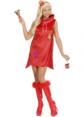 Fato de Saco de Natal Vermelho Feminino