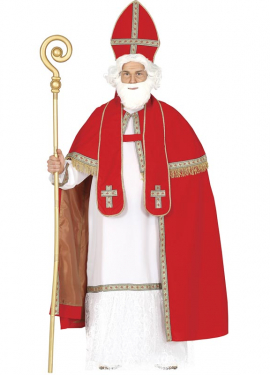 Traje de São Nicolau com capa para homens