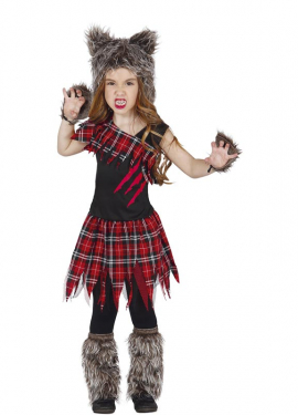Fato de lobo escocês para menina