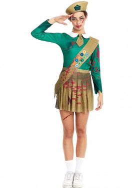 Fato de Zombie Scout verde e castanho para mulher