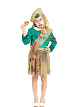 Fato de Zombie Scout verde e castanho para menina e adolescente