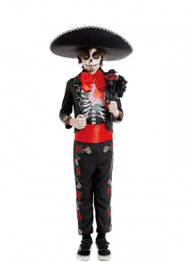 Fato de Dia dos Mortos de Señor Catrin para criança