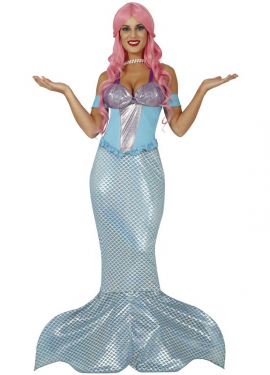 Fato de Pequena Sereia Azul para mulher