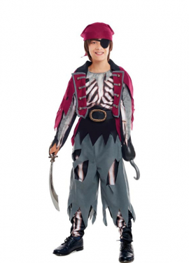 Skull Pirate Costume for Boys