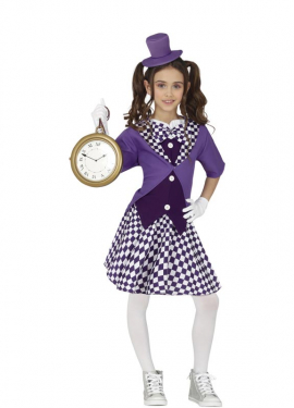 Fato de caixa de chapéu roxa para meninas