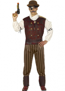 Maroon Steampunk costume for men