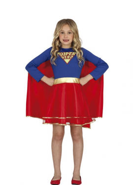 Fato de super heroína com saia para menina